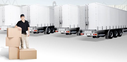 camion livraison commerciale caisses colis